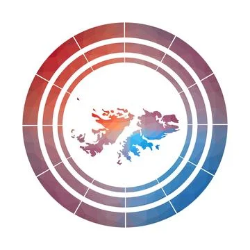 Falklands badge. Bright gradient logo of country in low poly style. Multico.. イラスト素材