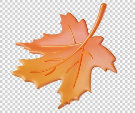 Fall 3D leaf maple in orange color Illustrazione stock