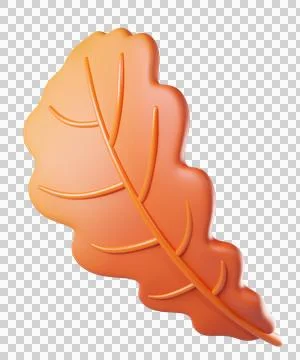 Fall 3D leaf oak in orange color Stock Illustration
