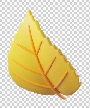 Fall 3D leaf in yellow color Stock Illustration