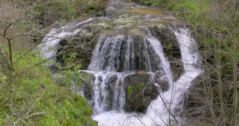 Fall above "saut de Lorette" in Malleval, Pilat, France Stock-Footage 268691349