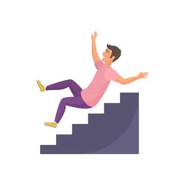 Fall accident of man, person falling down from career ladder Stockillustratie