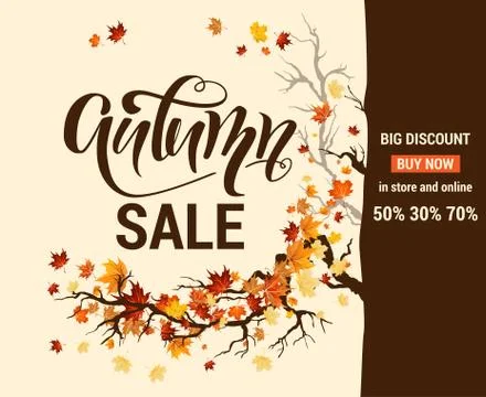 Fall advertising banner. Stock Illustration