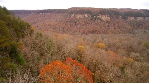Fall Aerial over Mountain Stock Footage
