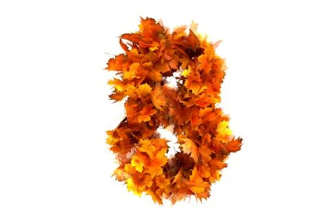 Fall  alphabet digit 8 Stock Illustration
