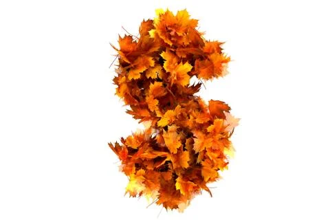 Fall  alphabet letter $ Stock Illustration