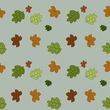 Fall and autumn leaf seamless pattern design. Stock Illustration