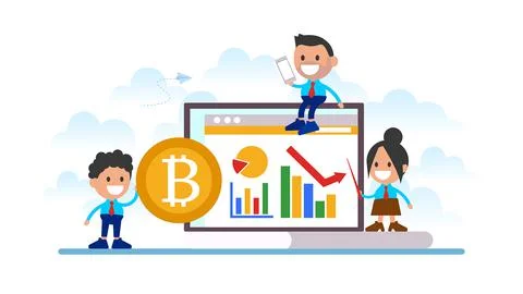 The Fall And Rise of Bitcoin  Stock Illustration