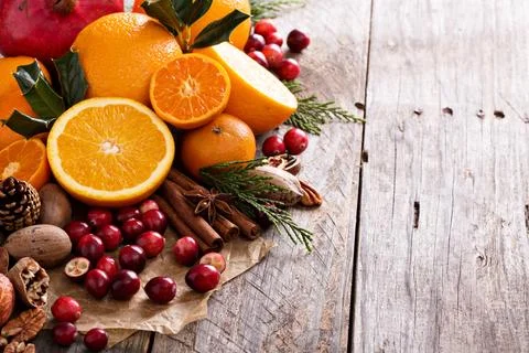 Fall and winter ingredients still life Stock Photos