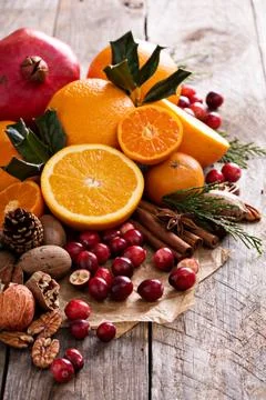 Fall and winter ingredients still life Stock Photos