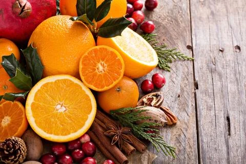 Fall and winter ingredients still life Stock Photos