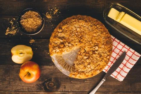Fall Apple Pie Flatlay Foto stock