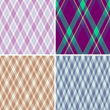 Fall argyle set optimized for marketplace listings. Seasonal diamonds appeal  Stock Illustration