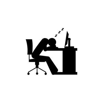 Fall asleep at the desk icon. Element of people at work icon for mobile concept Stock Illustration
