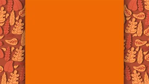 Fall autumn equinox background with orange copy space and decorative leaf b.. Stockillustratie
