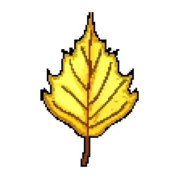 Fall autumn leaf pixel art vector illustration Stock Illustration