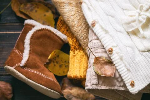Fall baby clothes Stock Photos