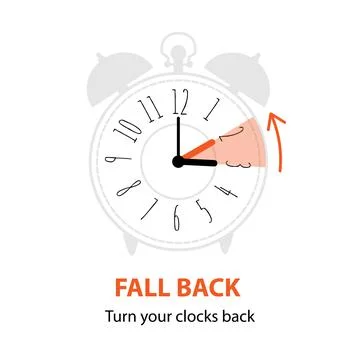 Fall Back concept. the end of Daylight Saving Time. Stock Illustration