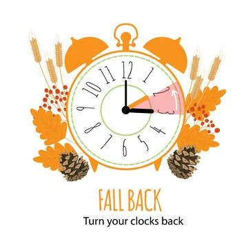 Fall Back concept. the end of Daylight Saving Time. Illustrazione stock