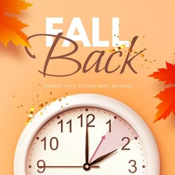 Fall Back. Daylight saving time ends banner Stock Illustration