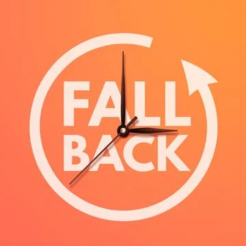 Fall Back. Daylight saving time ends banner Stock Illustration