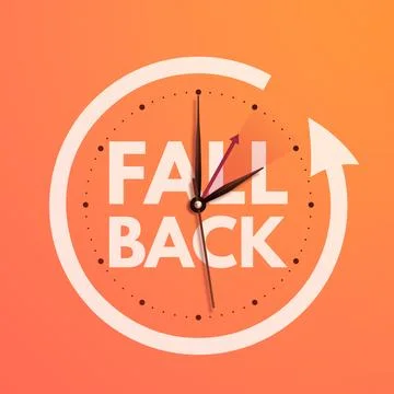 Fall Back. Daylight saving time ends banner Stock Illustration