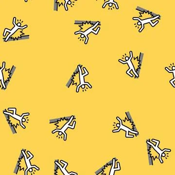 Fall back man accident vector seamless pattern Stock Illustration