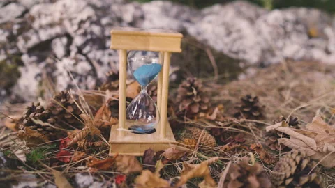 Fall back time change close up Falling autumn leaves Stock Footage 161150827
