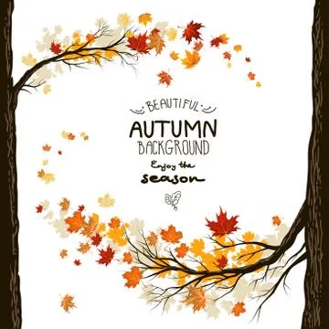 Fall background with leaves Stock Illustration