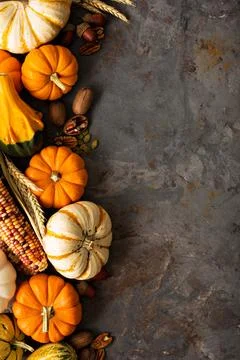 Fall background with pumpkins Stock Photos