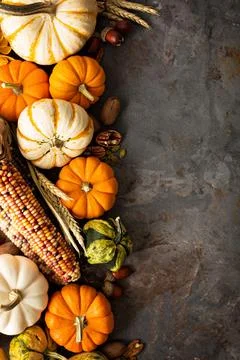 Fall background with pumpkins Stock Photos