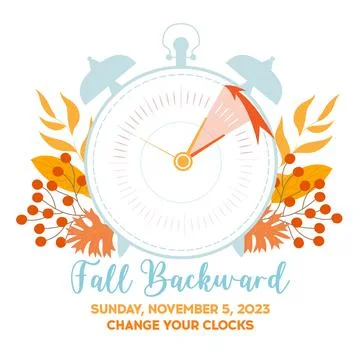 Fall Backward. Daylight saving time ends banner. Fall Back Stock Illustration