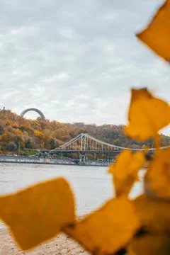 Fall beach of the river Stock Photos