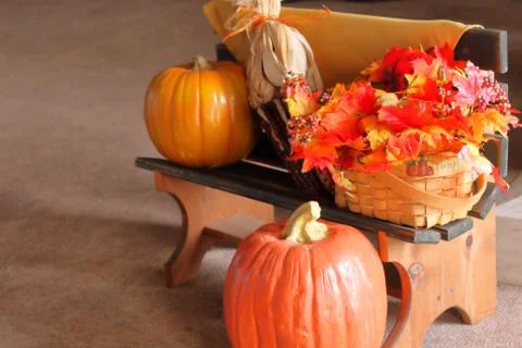 Fall Bench Far Stock Photos