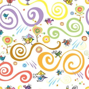 Fall birds 2 pattern Illustrazione stock