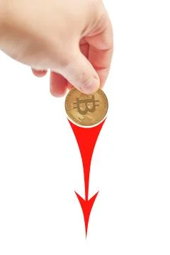 The fall of bitcoin Stock Photos