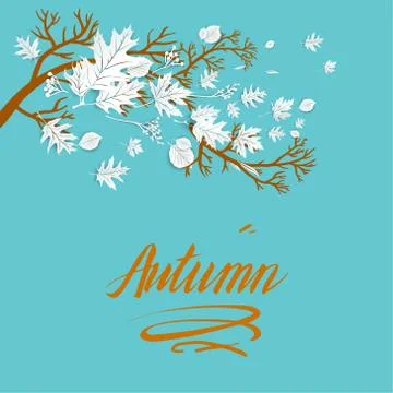 Fall blue card Stock Illustration