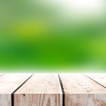 Fall blurred background with wooden table for your design. イラスト素材