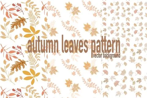 Fall botanical seamless foliage pattern vector background with golden leave.. Stockillustratie