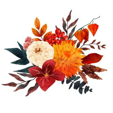 Fall bouquet, the autumn composition, vector art Stock Illustration