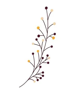 Fall branch with berries Stock Illustration