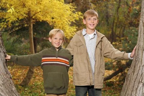 Fall brothers Stock Photos