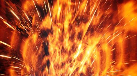 Fall into the Burning Fire Tunnel Stock Illustration