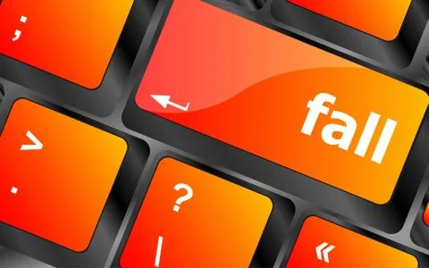 Fall button on computer pc keyboard key イラスト素材