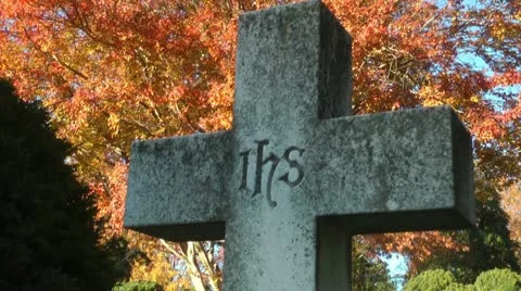 Fall cemetery Stock Footage 11024369
