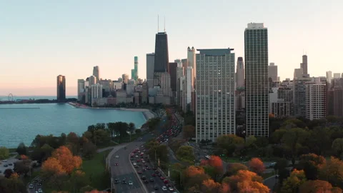 Fall in Chicago Stock Footage 247584482
