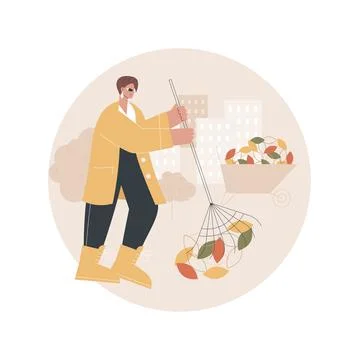 Fall clean-up abstract concept vector illustration. Stock Illustration