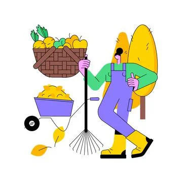 Fall clean-up abstract concept vector illustration. Stock Illustration