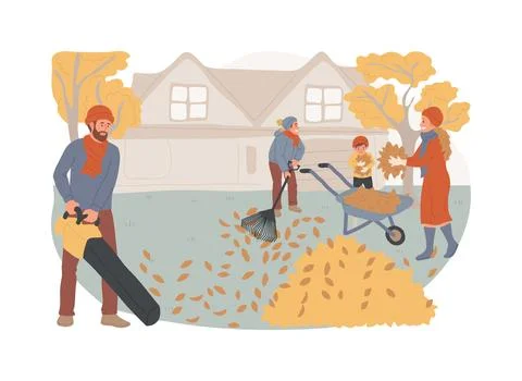 Fall clean-up isolated concept vector illustration. Stock Illustration