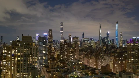 Fall Clouds Over Midtown Video stock 122174247